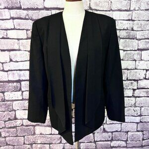 J. Gallery Vintage Black No Close Shawl Front Jacket Size 12
